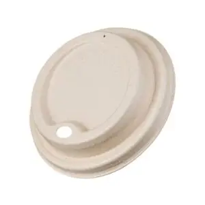 SUGARCANE SIP-DECKEL BROWN RUNDES DESIGN OVAL HOLE 90MM 20X50pcs.