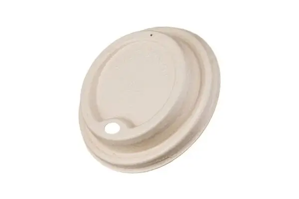 SUGARCANE SIP-DECKEL BROWN RUNDES DESIGN OVAL HOLE 90MM 20X50pcs.