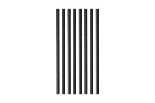 Papierstrohhalme, gerade, 0,8X21CM, Schwarz - FSC MIX P6.7