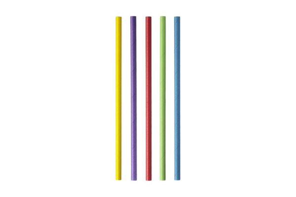 Papierstrohhalme, gerade, 0,8X21CM, 5 Farben - FSC MIX P6.7