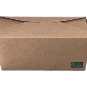 Rechteckige Kraftpapier-Faltbox (19,5x14x6,3) (No3) 2000ml - FSC M