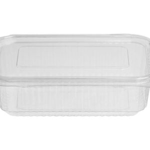 PET-TRANSPARENT-NAHRUNGSMITTELBEHÄLTER 750cc RECTANG. HINGEDECKEL 4X100St.