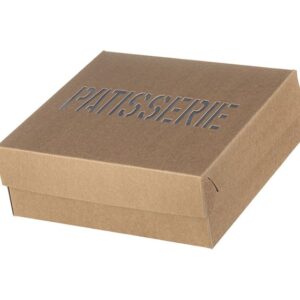 GEBÄCKKASTEN K10 PET COATED WINDOW KRAFT PATISSERIE DESIGN 10KG