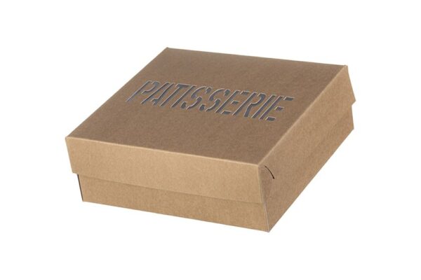 GEBÄCKKASTEN K10 PET COATED WINDOW KRAFT PATISSERIE DESIGN 10KG