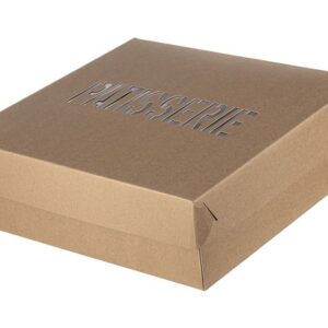 GEBÄCKKARTON K30 FENSTER MIT HAUSTIERBESCHICHTUNG KRAFT PATISSERIE DESIGN 10KG
