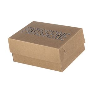 GEBÄCKKARTON K6 FENSTER MIT HAUSTIERBESCHICHTUNG KRAFT PATISSERIE DESIGN 10KG