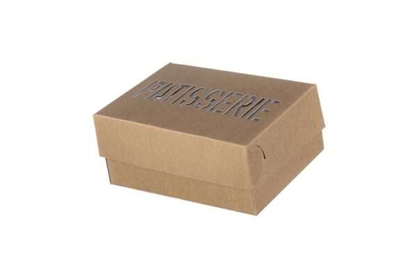 GEBÄCKKARTON K6 FENSTER MIT HAUSTIERBESCHICHTUNG KRAFT PATISSERIE DESIGN 10KG